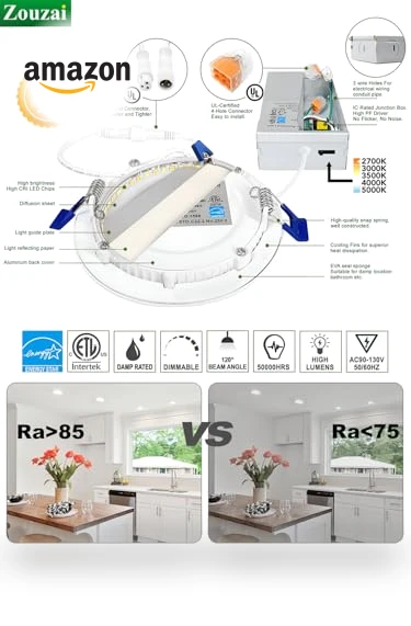 Ultra-Thin LED Recessed Ceiling Light — LED, zouzai