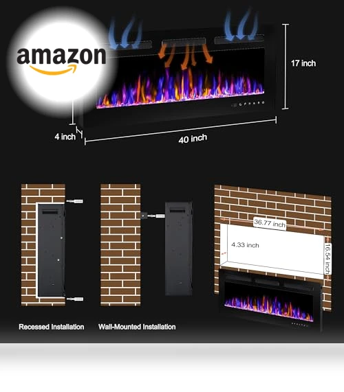 Ultra-Thin Wall Fireplace Heater — Electric Heating Solutions, BETELNUT