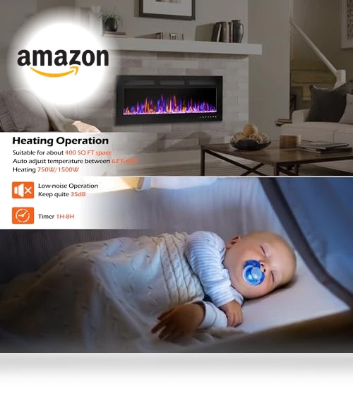 Ultra-Thin Wall Fireplace Heater — Electric Heating Solutions, BETELNUT