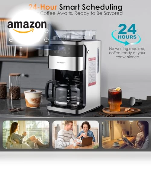 10-Cup Coffee Maker with Burr Grinder — Coffee Makers, Homtone