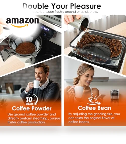 10-Cup Coffee Maker with Burr Grinder — Coffee Makers, Homtone