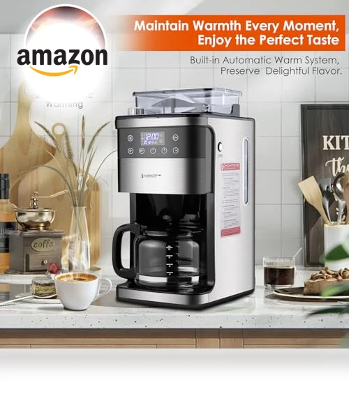 10-Cup Coffee Maker with Burr Grinder — Coffee Makers, Homtone