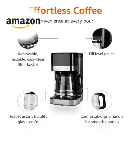 12 Cup Drip Coffee Maker — Coffee Makers, Amazon Basics