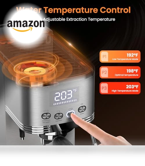 20 Bar Espresso Machine with Temperature Control LED Display — Espresso Machines, URintells Cuising