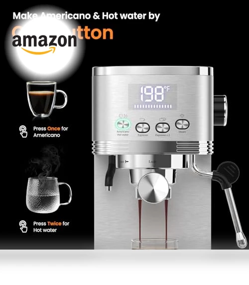20 Bar Espresso Machine with Temperature Control LED Display — Espresso Machines, URintells Cuising