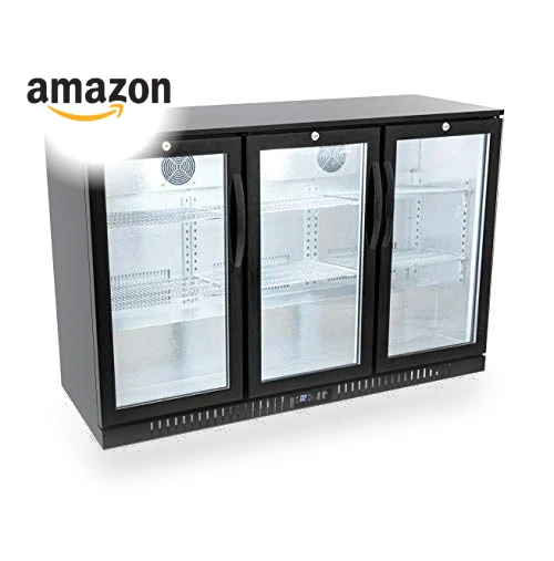 3 Door Back Bar Cooler Counter Height Glass Door Refrigerator — Drink Coolers, KoolMore