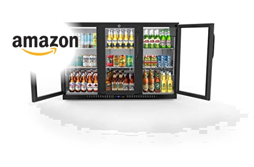 3 Door Back Bar Cooler Counter Height Glass Door Refrigerator — Drink Coolers, KoolMore