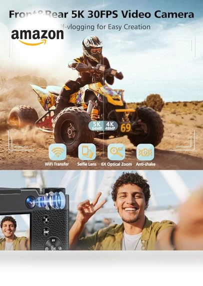 5K Digital Camera with WiFi and Dual Lens — Mirrorless Cameras, ToAuite
