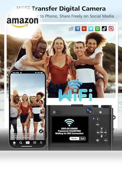 5K Digital Camera with WiFi and Dual Lens — Mirrorless Cameras, ToAuite