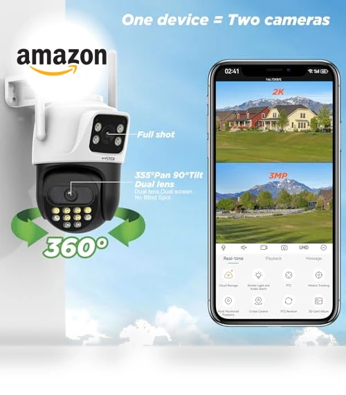 Dual Lens Security Camera — Rearview Cameras for Cars, ENSTER