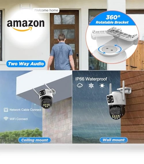 Dual Lens Security Camera — Rearview Cameras for Cars, ENSTER