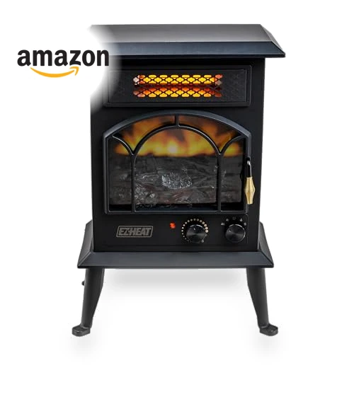 Electric Fireplace Space Heater with Flame Effect — Portable Heating Solutions, EZ-HEAT