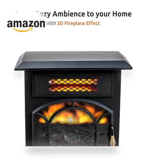 Electric Fireplace Space Heater with Flame Effect — Portable Heating Solutions, EZ-HEAT
