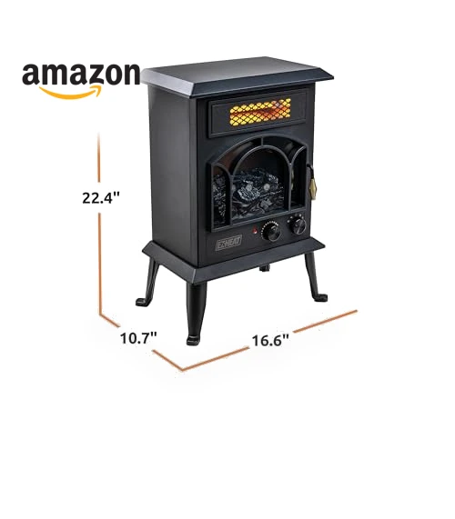Electric Fireplace Space Heater with Flame Effect — Portable Heating Solutions, EZ-HEAT