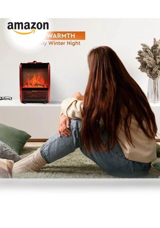 Electric Mini Fireplace Space Heater — Portable Heating Solutions, Comfort Zone