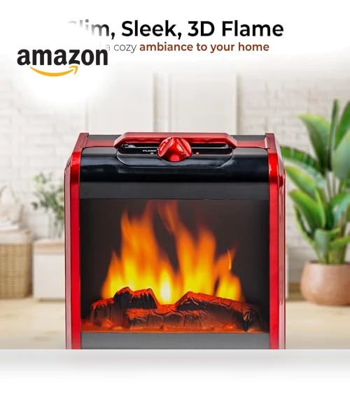 Electric Mini Fireplace Space Heater — Portable Heating Solutions, Comfort Zone