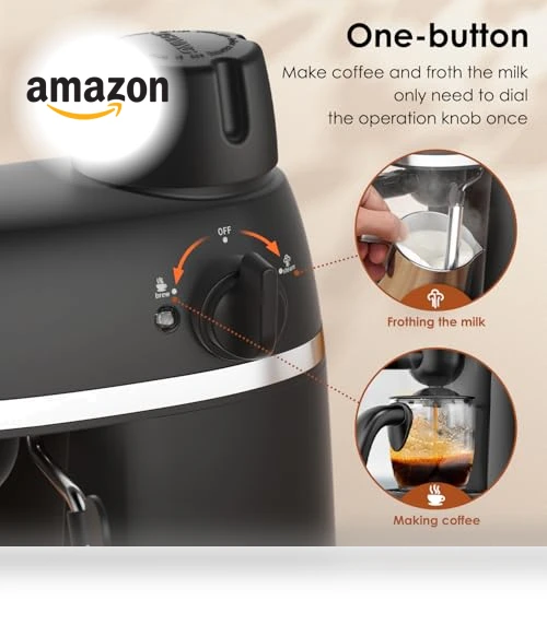 Espresso Cappuccino Machine with Milk Frother — Coffee & Espresso Combos, SOWTECH