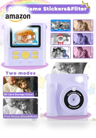 Instant Print Digital Camera for Kids — Instant, FKATEEN