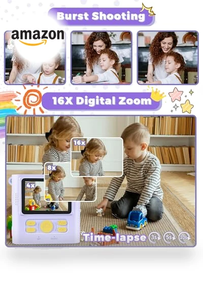 Instant Print Digital Camera for Kids — Instant, FKATEEN