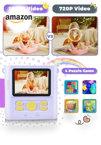Instant Print Digital Camera for Kids — Instant, FKATEEN