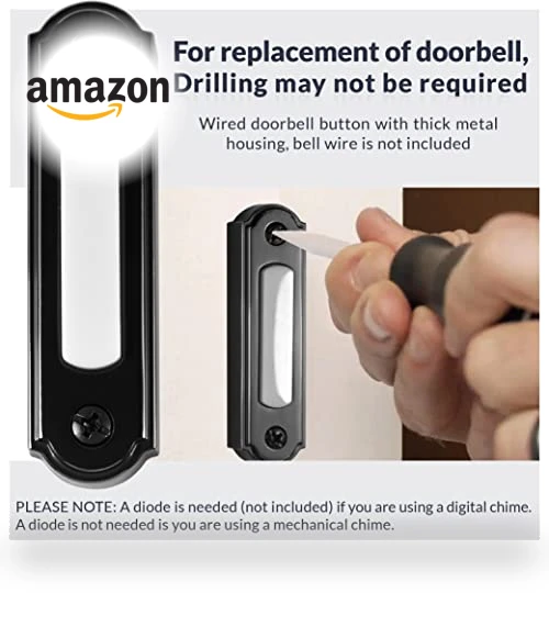 LED Lighted Metal Door Chime Push Button — Push Buttons, Newhouse Hardware
