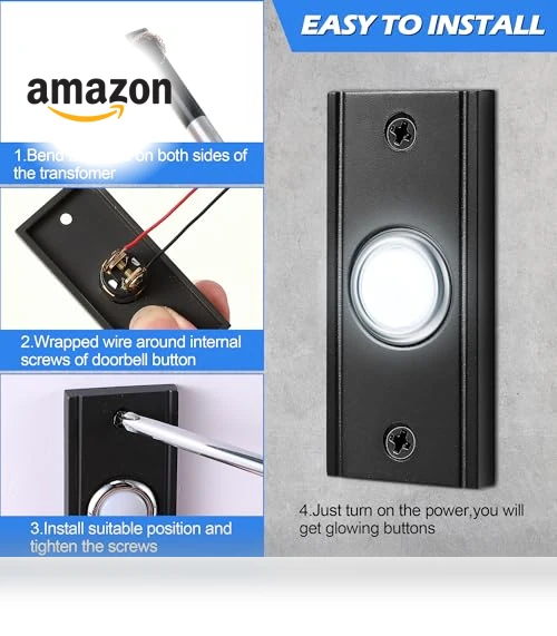 Lighted Metal Doorbell Push Button — Push Buttons, Dreyoo