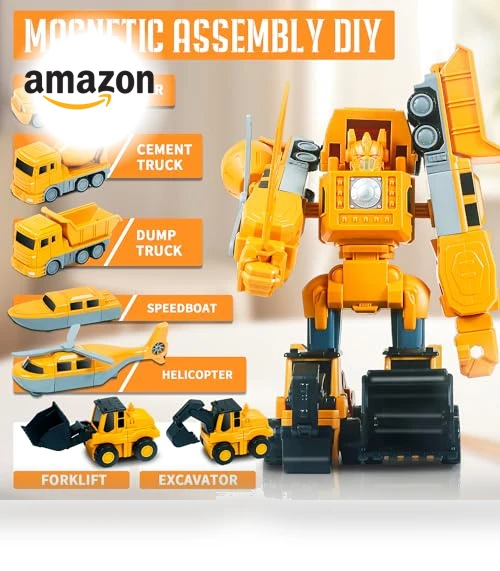 Magnetic Transform Engineering Car Assembled Toys with Storage Box — Construction Kits, FUYLE