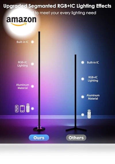 RGB Color Changing Corner Floor Lamp — Billiard & Pool, CCACC