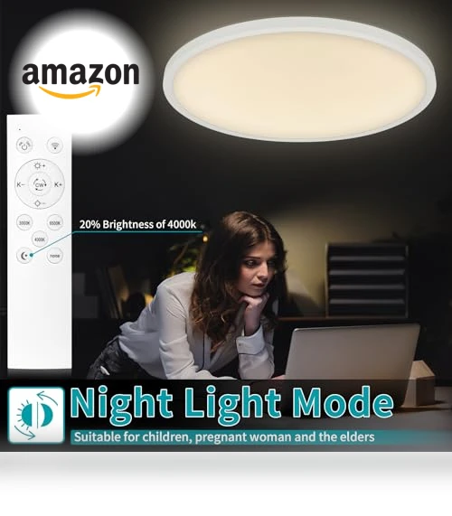 Round LED Ceiling Light Fixture — Overhead Lighting, Glowall