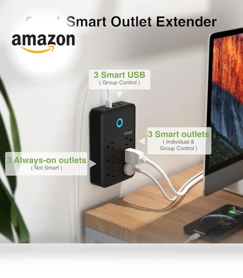 Smart Plug Outlet Extender with Surge Protector — Power Guardians, GHome Smart