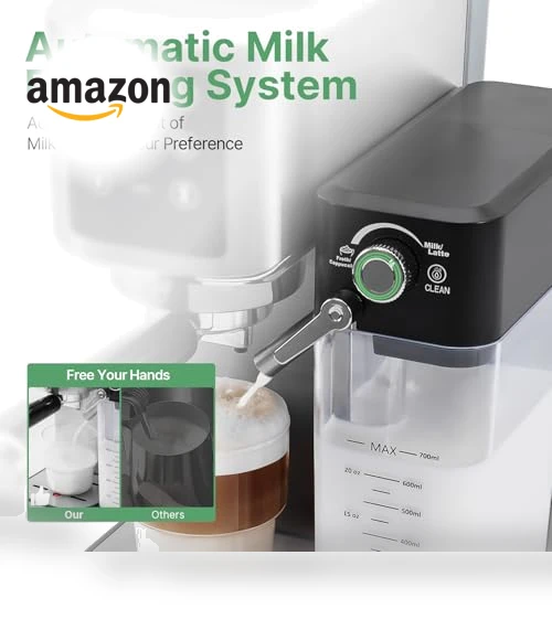 Touchscreen Espresso Maker with Automatic Milk Frother — Espresso Machines, URintells Cuising