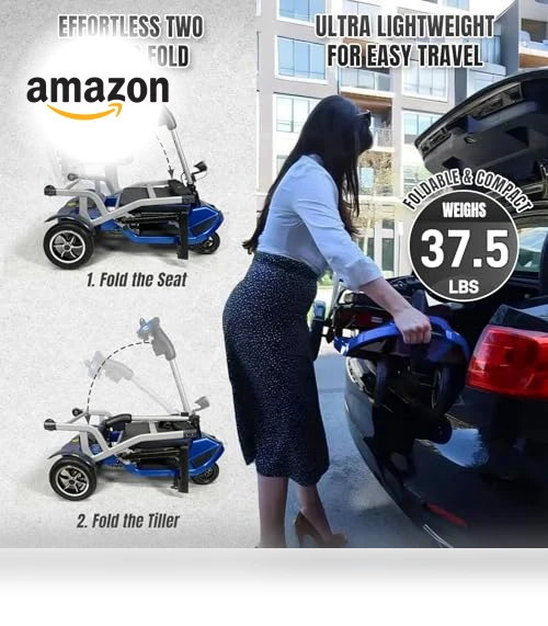 Ultra Lightweight Electric Powered Folding 4 Wheel Mobility Scooter — Mobility Scooters, ZiiROBOT