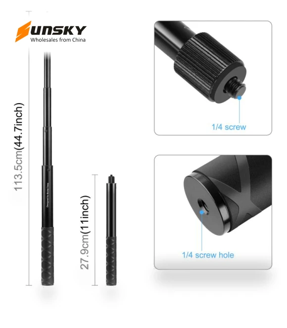 Waist Belt Mount Strap with Selfie Stick Monopod — Selfie Sticks, PULUZ