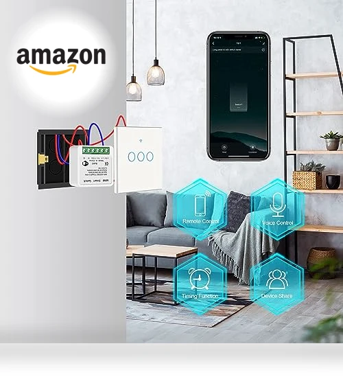 WiFi Smart Switch Light Switch — Smart Home Hubs & Controllers, Bkiyougo