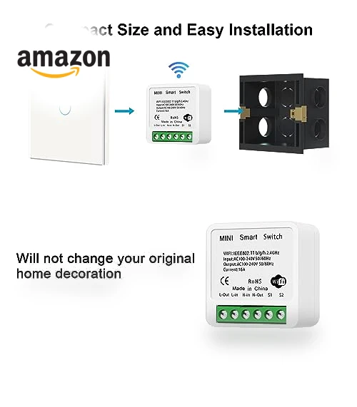 WiFi Smart Switch Light Switch — Smart Home Hubs & Controllers, Bkiyougo