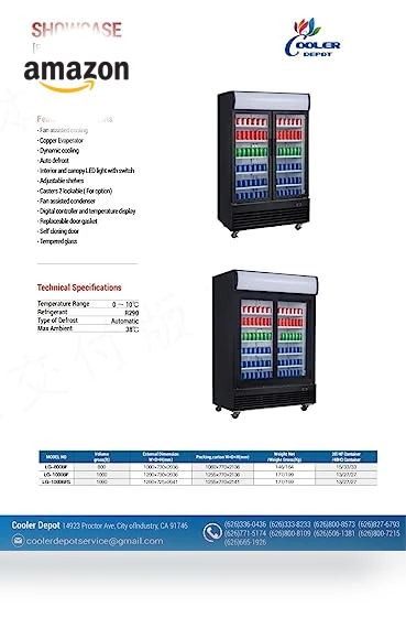 2-Door Glass Merchandiser Display Fridge — Showcase Coolers, cooler depot