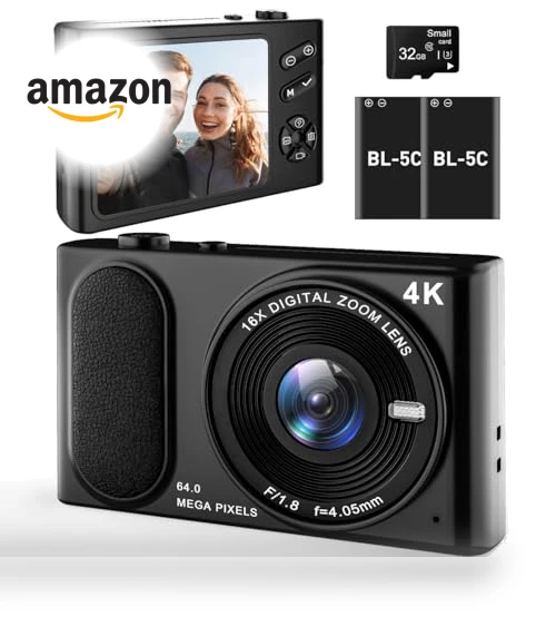 4K UHD Digital Camera with Autofocus and Anti-Shake — Compact Digital Cameras, TAOQQI