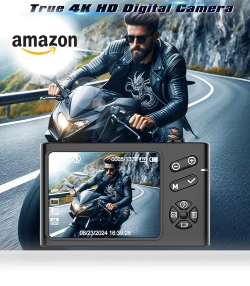 4K UHD Digital Camera with Autofocus and Anti-Shake — Compact Digital Cameras, TAOQQI