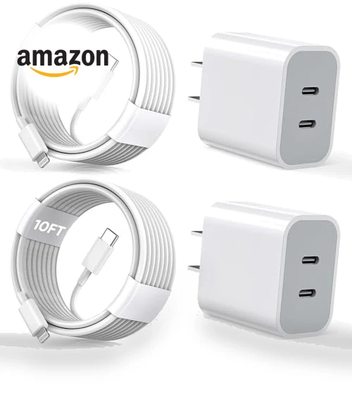 Dual USB C Charger Block with Lightning Cable — Lightning, Shenzhen Jiaxingyuan Technology Co., Ltd.