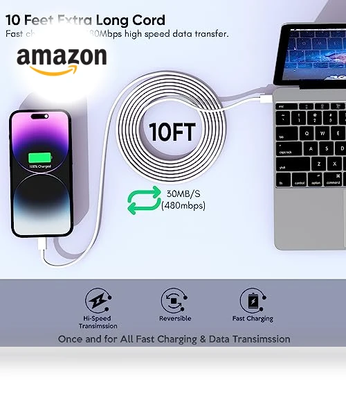 Dual USB C Charger Block with Lightning Cable — Lightning, Shenzhen Jiaxingyuan Technology Co., Ltd.