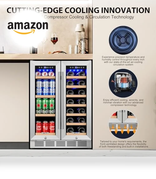 Dual Zone Wine and Beverage Refrigerator — Drink Coolers, ORYMUSE