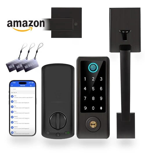 Fingerprint Door Lock with Handle Sets — Keyless Entry, BEBASIA