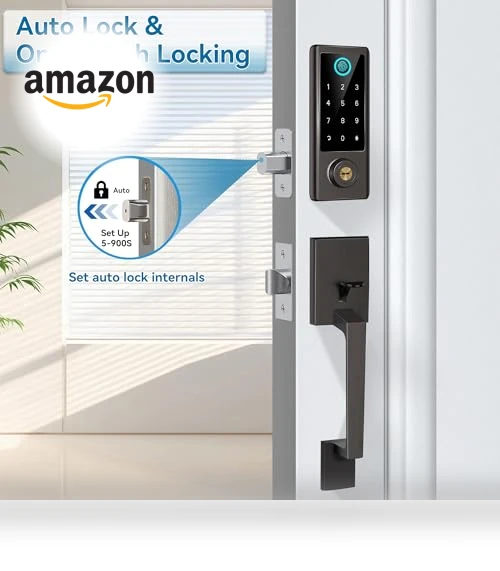 Fingerprint Door Lock with Handle Sets — Keyless Entry, BEBASIA