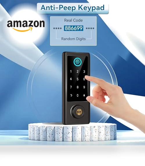 Fingerprint Door Lock with Handle Sets — Keyless Entry, BEBASIA