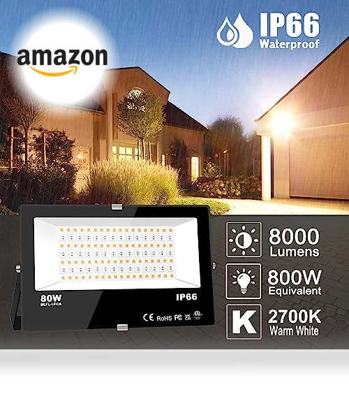 LED Flood Light 80W, Outdoor RGB Color Changing, Smart Floodlights RGBW — Outdoor Security & Flood Lighting, ILC