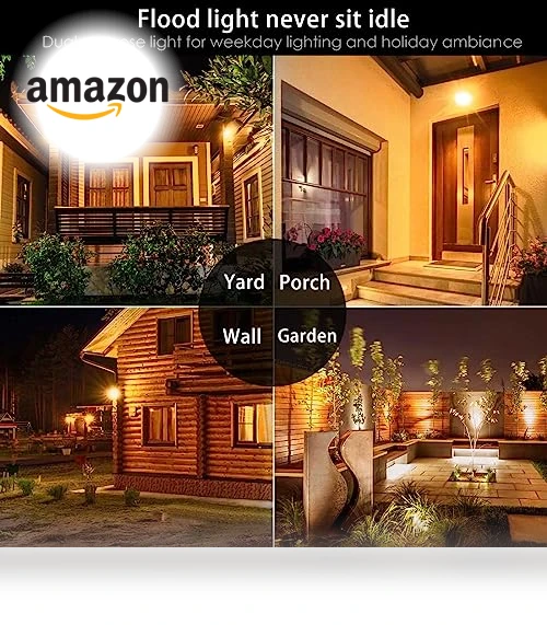 LED Flood Light 80W, Outdoor RGB Color Changing, Smart Floodlights RGBW — Outdoor Security & Flood Lighting, ILC