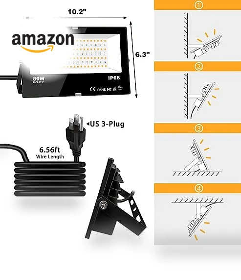 LED Flood Light 80W, Outdoor RGB Color Changing, Smart Floodlights RGBW — Outdoor Security & Flood Lighting, ILC