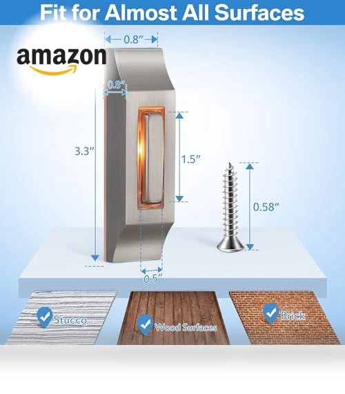 Metal Doorbell Push Button with Warm LED Light — Push Buttons, Enhon