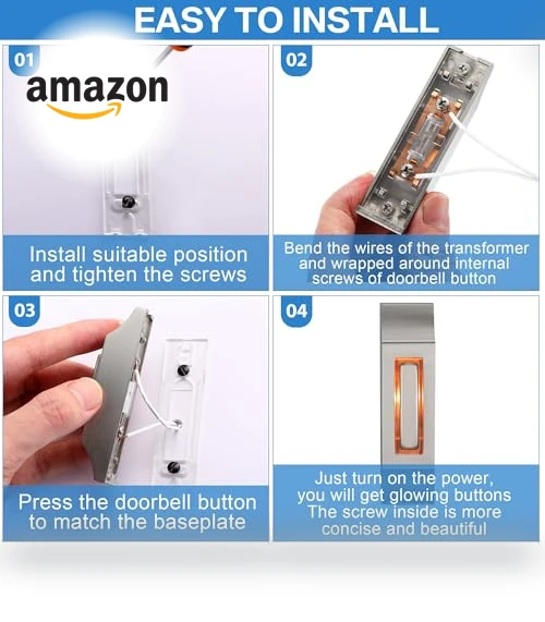 Metal Doorbell Push Button with Warm LED Light — Push Buttons, Enhon
