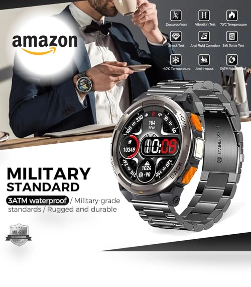 Military Smart Watch with Flashlight — Smartwatches, EIGIIS